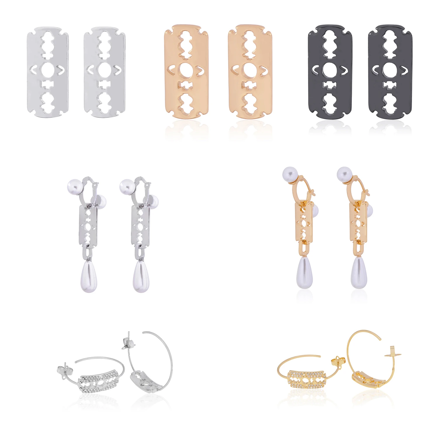 

Серьги 2021 Тренд Punk Blade Collection, Small Saturn Light Luxury Series, Simple Fashion Style Charm Jewelry Wholesale