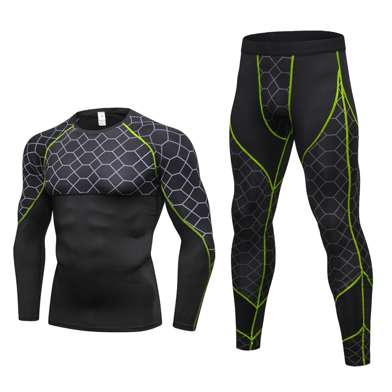 Новые мужские комплекты термобелья сжатия флис пот быстро высыхающая термо