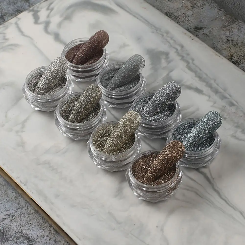 

8colors/set Nail Glitter Powder Kit Drilling Powder Nail Polish Sequins Nail Diamond Flash Kit Holographic Nail Art