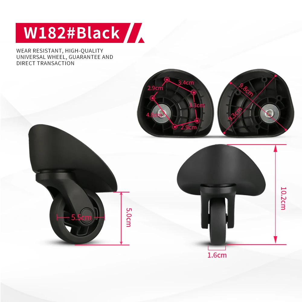 DILONG W182 Trolley suitcase universal wheels accessories repair luggage password replacement black shock absorption caster