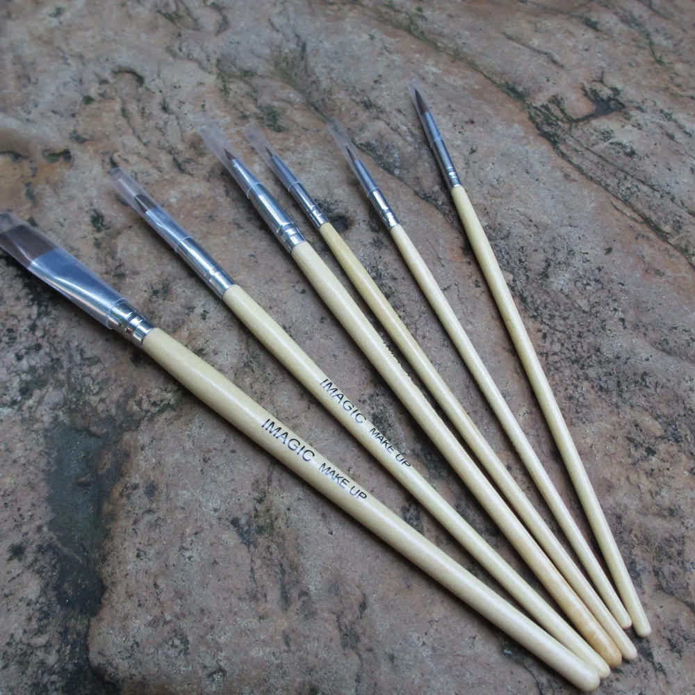 6 шт. кисть для пудры Pro Макияж косметические кисти пудра основа век контурная