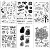 autumn harvest series clear stampsseal for diy scrapbooking card making album decorative silicone stamp craft