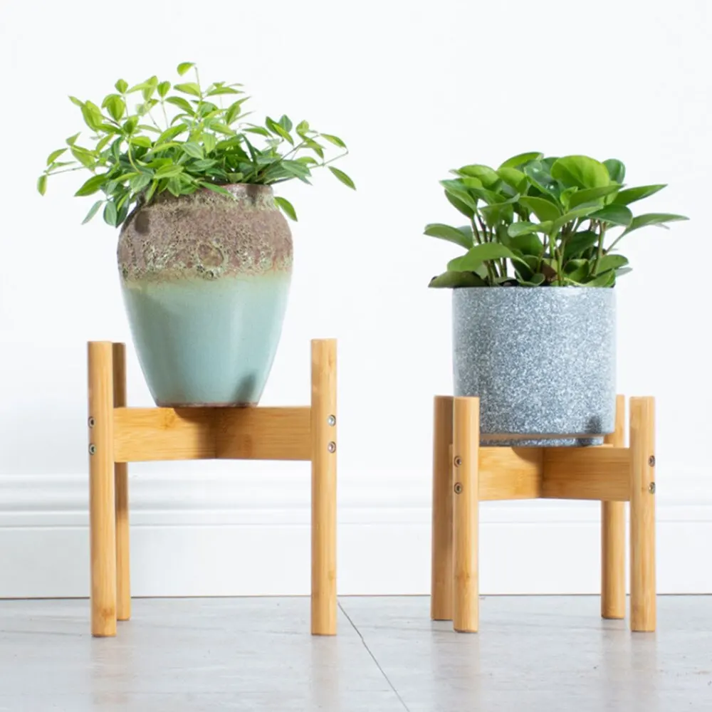 Деревянная четырехногая ваза для цветочных горшков скользящий кронштейн