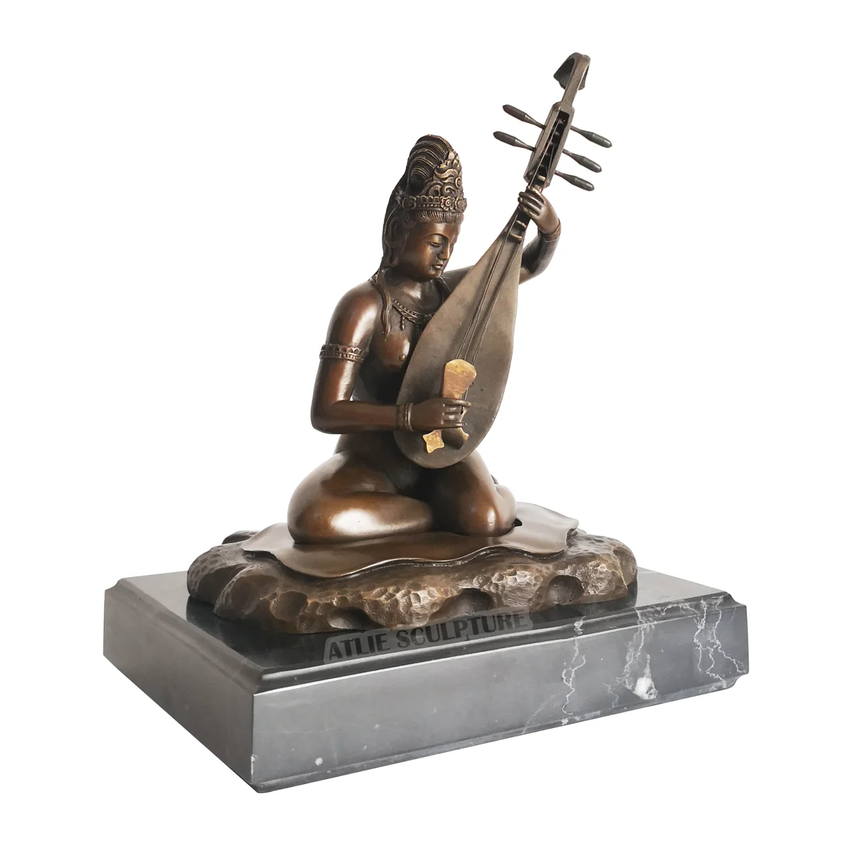 Бронзовый Сарасвати Скульптура индуистской мифологии мудрость богатство богиня