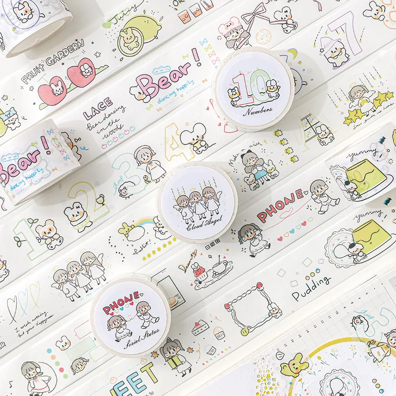 

Decorative Adhesive Tapes Doudou Time cute cartoon Scrapbooking DIY Paper Japanese Stickers 30mm*5m