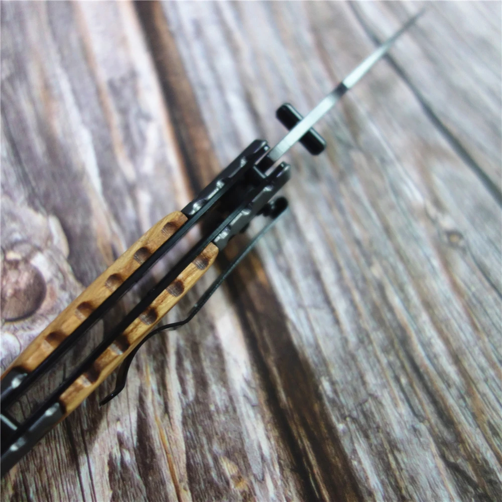 Складной нож из Северной Америки 7 9 дюйма 57HRC цветной деревянный (сталь 5Cr13Mov)