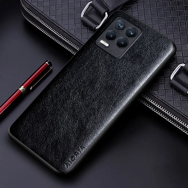 luxury pu leather case for oppo realme 8 pro 8i 8s 5g with business solid color design phone cover for realme 8s 8i 5g case free global shipping