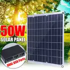 Гибкая солнечная панель 50Вт, монокристаллические фотоэлементы, два USB-разъема 12В5В, водонепроницаемое зарядное устройство на солнечной батарее для заряда аккумулятора автомобиля, автодома, яхты