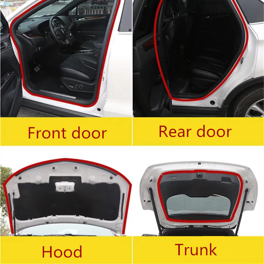 

10M Car Seal Strip Double-layer Door Universal Sound Insulation Strip 1Pc Trunk Weather Strip Edge Moulding Hood Trim