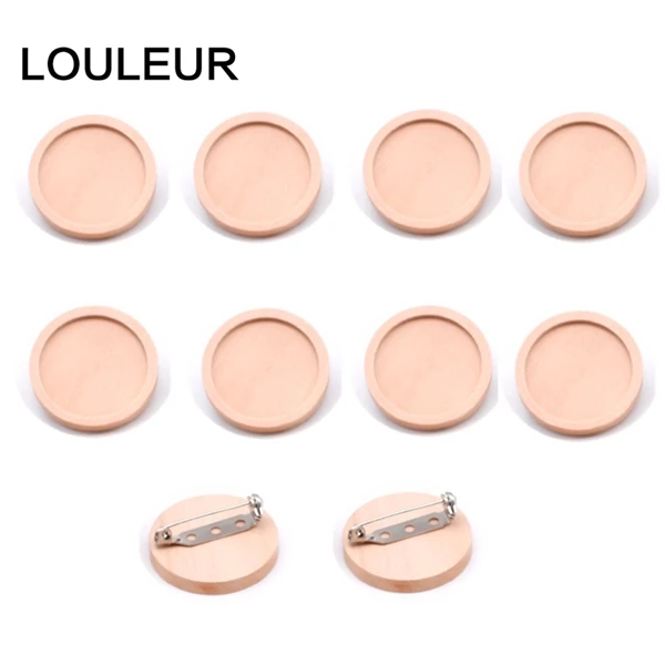 Основа для броши с деревянным кабошоном 10 шт./лот|Ювелирная фурнитура и