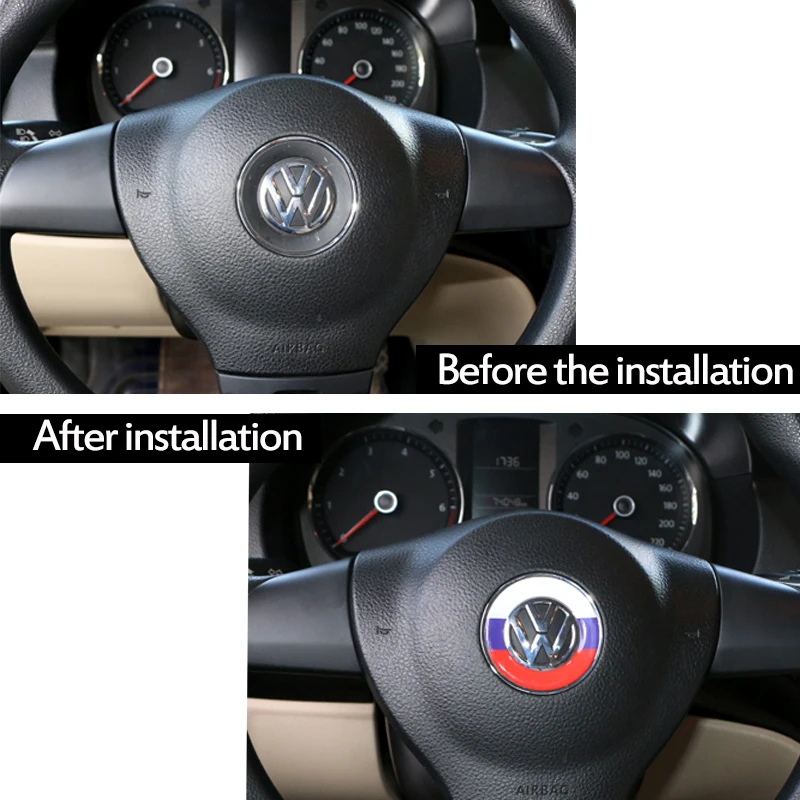 Наклейка на руль автомобиля с немецким флагом эмблема для Volkswagen VW POLO BEETLE TOURAN TOUAREG