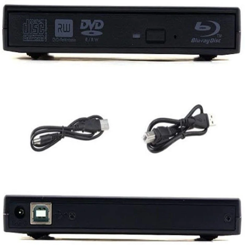External Bluray DVD Drive, MthsTec USB 2.0 and Type-C Blu-Ray Burner DVD Burner 3D Slim Optical Bluray CD DVD Drive Compatible images - 6