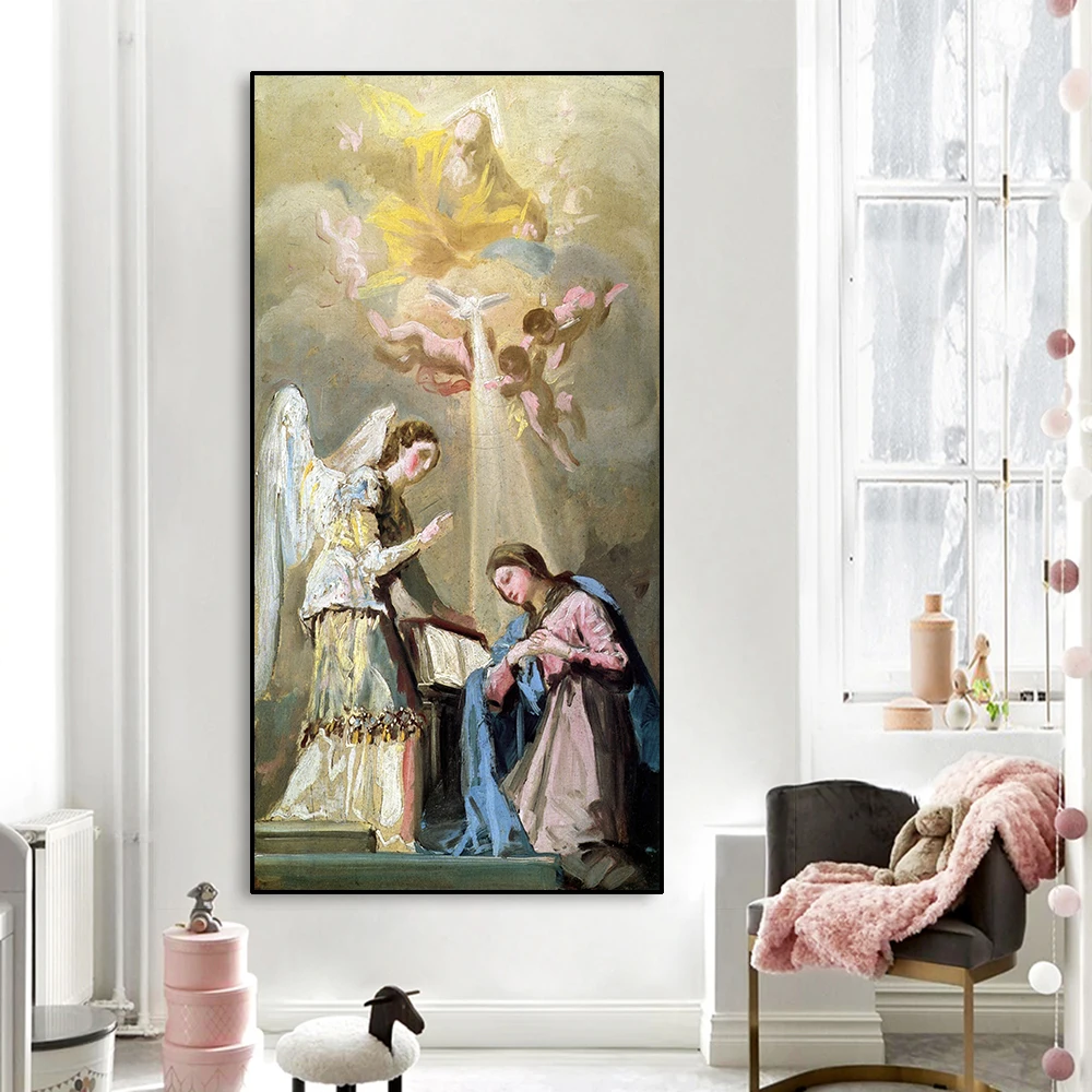 Благовещение от Гойя католическая церковь настенная живопись Холст Плакаты