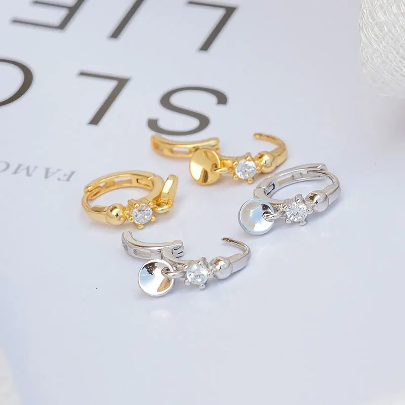 Серьги из стерлингового серебра 925 пробы модные циркониевые серьги кольцо для