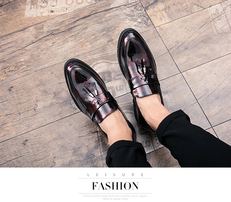 Thick Bottom Mens Dress Shoes Men Bring Brand Wedding Shoes Luxury Italian Casual Office Formal Loafers Boats Leather Shoes Men