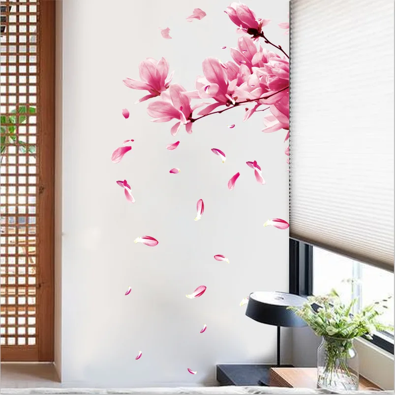 60*128 см Красивые цветочные двери украшения Романтические лепестки настенные