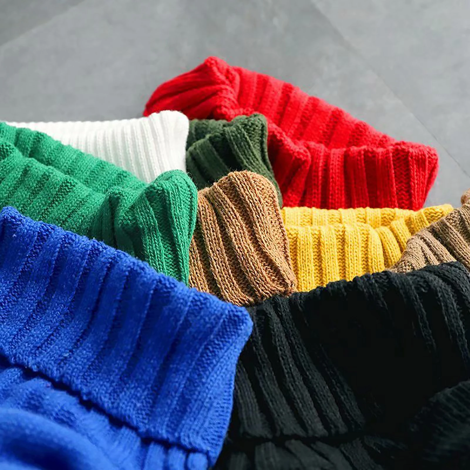 

Men Women Autumn Winter Solid Color Knit Sweater Long Sleeve Turtle Neck Jumperes