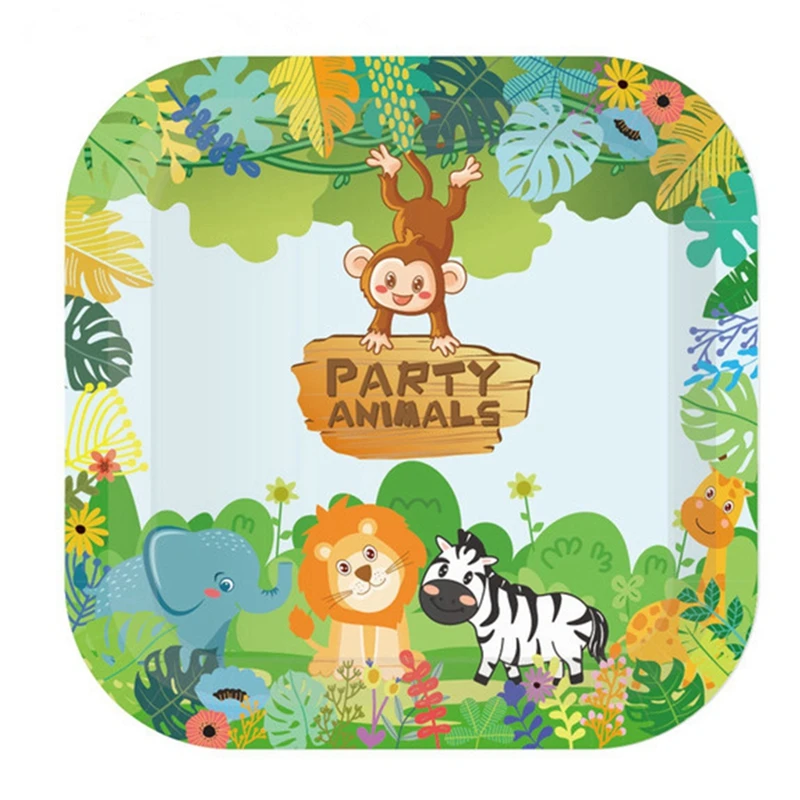 Скатерть для детского стола с изображением сафари в джунглях 130 х 220 см 1 шт. | Дом и