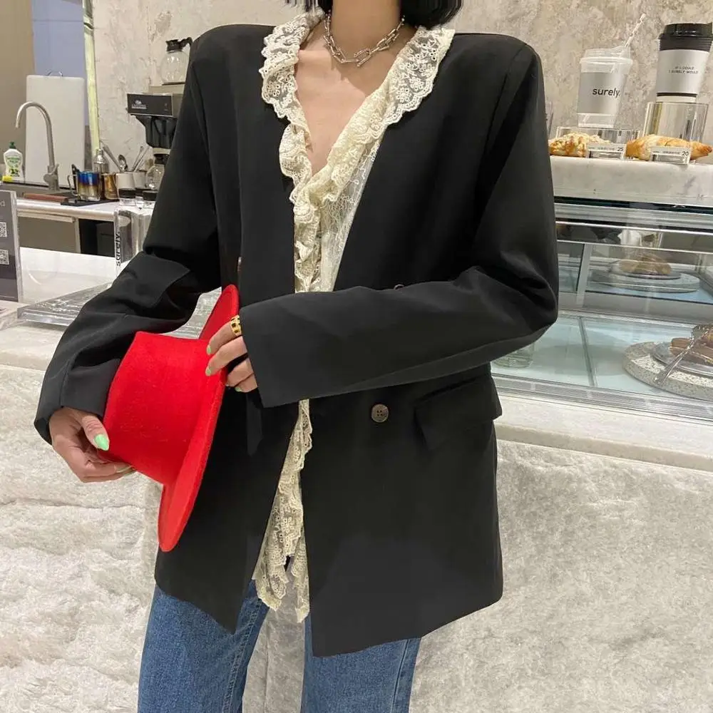 WHITNEY WANG весна 2020 модный дизайнерский стиль кружевная окантовка лоскутный Блейзер
