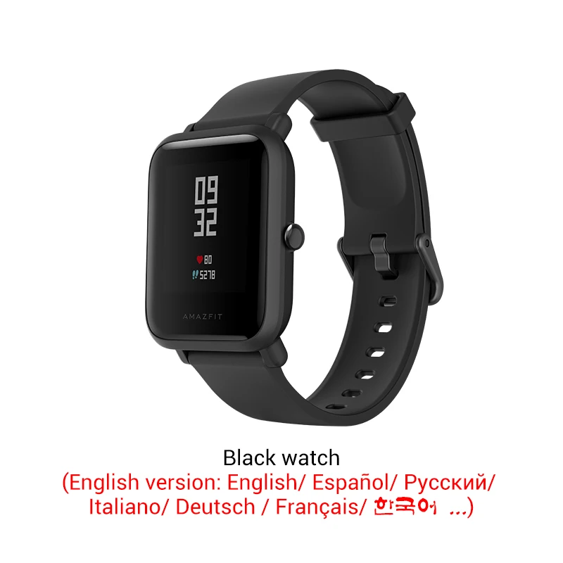 black watch Amazfit Bip Lite Смарт-часы 45 дней Срок службы батареи 3ATM в соответствии со стандартом водонепроницаемости - Цвет: black watch
