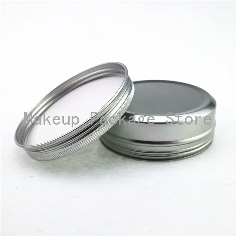 

120g refillable box empty round aluminum metal tin cans bottle with lids 120ml cosmetic cream box DIY seal 83*30mm aluminum jar