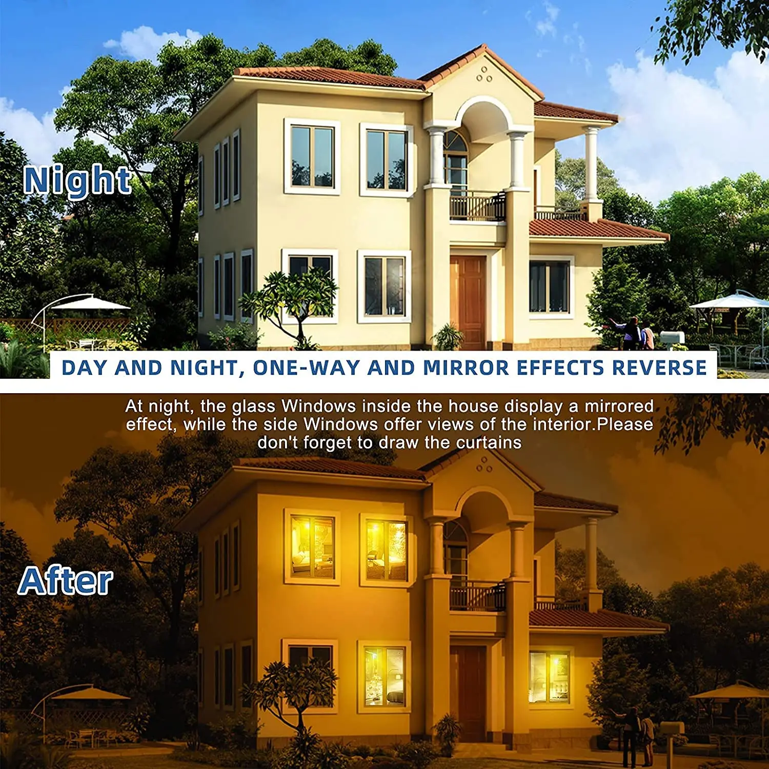 Односторонняя зеркальная оконная пленка YaJing тепловое управление защита от