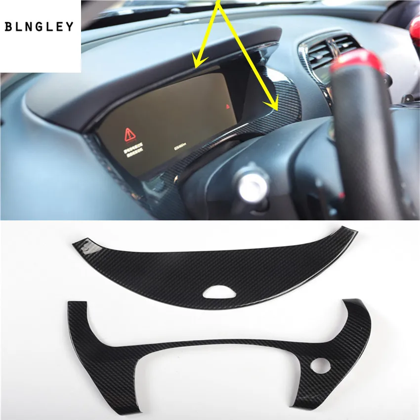 

ABS Carbon fiber grain instrument screen decoration cover 2pcs/lot for 2018 2019 JAGUAR XE X760 car accessories