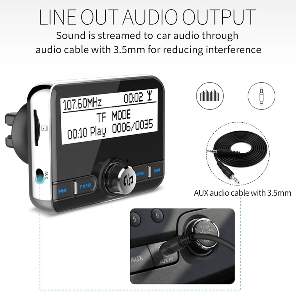 DAB002 DAB цифровой радио ресивер FM-тюнер радио автомобиля Bluetooth 4,2 передатчик адаптер зарядного устройства FM DAV приемник FM/am тюнер цифрового вещания