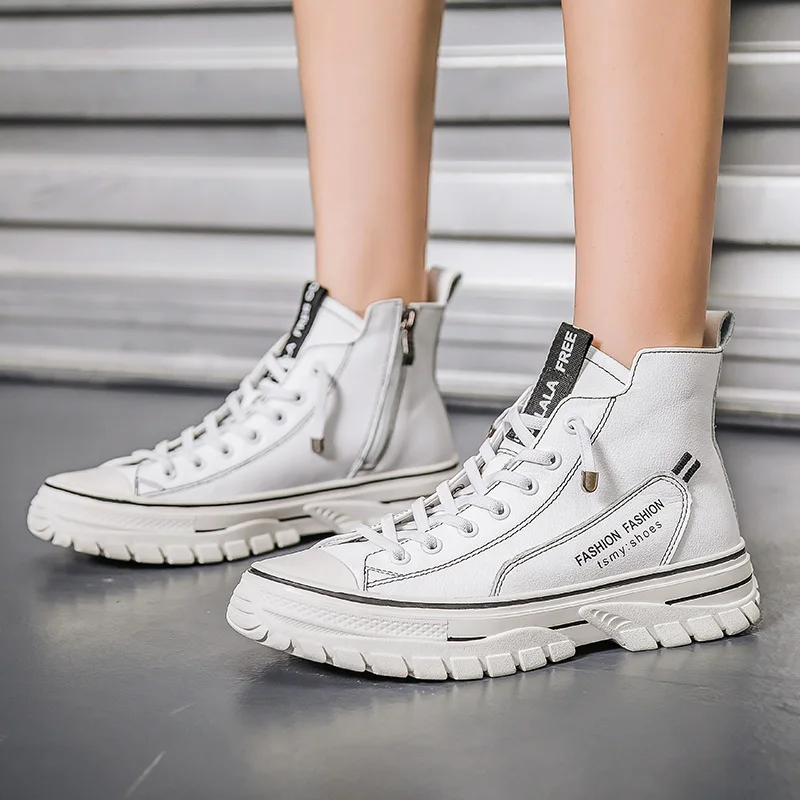 

2020 Spring and Autumn Fashion Women Boots Autumn Winter Motorcycle Ankle Platform Boots Ladies Boots Black PU Leather Shoes