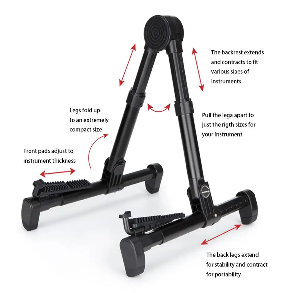 Портативная Алюминиевая напольная подставка для гитары Регулируемая Складная