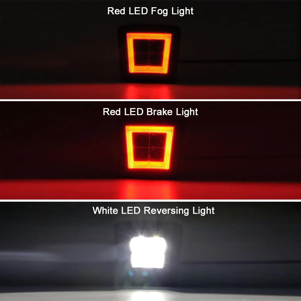 Светодиодная задняя противотуманная фара 3-в-1 с дымчатыми линзами задние