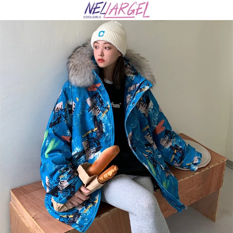 NELLARGEL Women Harajuku Streetwear Winter Jacket 2022 Female Y2k Japanese Vintage Puffer Jacket Girl Korean Fashion Bubble Coat