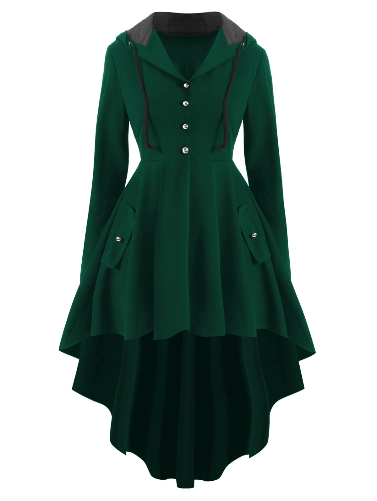 Женский Тренч с капюшоном ROSEGAL асимметричный однотонный плащ со шнуровкой и