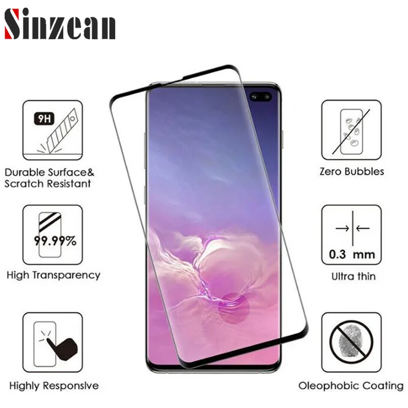 Изогнутое закаленное защитное стекло для экрана с отверстием пальца 50 шт./лот