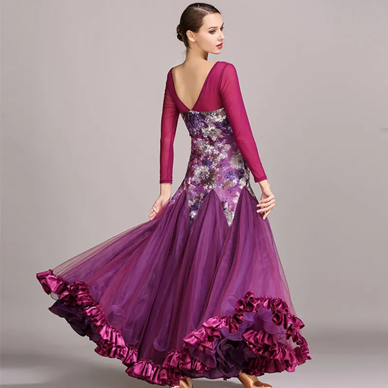 4 цвета зеленые стандартные женские танцевальные платья для бальных танцев