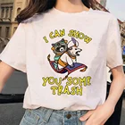 Прикольная футболка Possum and енота, я могу показать вам немного мусора, саркастический Муш, 100% хлопок, футболка, Ретро стиль, летние футболки