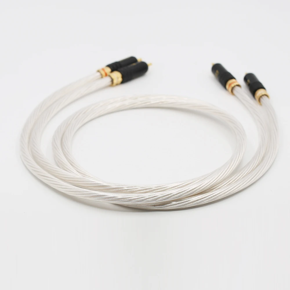 Hi end 5NOCC посеребренный HIFI 2RCA мужской аудиокабель RCA к аудио кабель|Кабели VGA| |