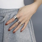 3 шт панк золотые кольца женский стек простой браслет набор колец палец костяшки пара колец набор для женщин рок ювелирные изделия оптовая продажа