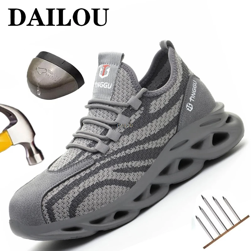 

Lightweight Men's Safety Shoes Steel Toe Cap Work Boots Men Safety Boots Working Shoes Puncture-Proof Work Sneakers Men Boots