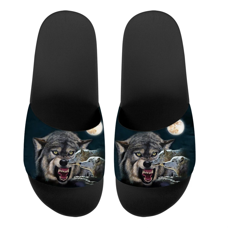 HYCOOL New Fashion Man Sandals 3D Galaxy Wolf Print Light Men Slipper Comfortable Indoor Casual Footwear Summer Beach Shoes | Обувь
