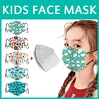 Детские многоразовые хлопковые пылезащитные маски для лица с рисунком аниме, сменные защитные фильтры PM2.5