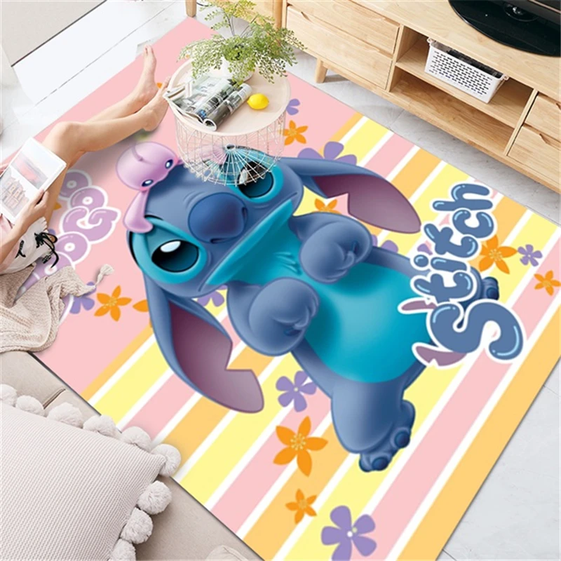 

80x160cm Disney Stitch Kids Playmat Washable Carpet Rug for Living Room Washable Modern Printing Children Floor Pads