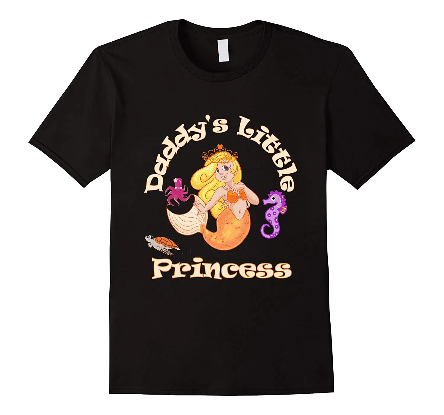

Daddys Little Princess Mermaid Girl Fathers Day T-Shirt Family Set Summer Cotton Short Sleeve O-Neck Men's T Shirt New Gift