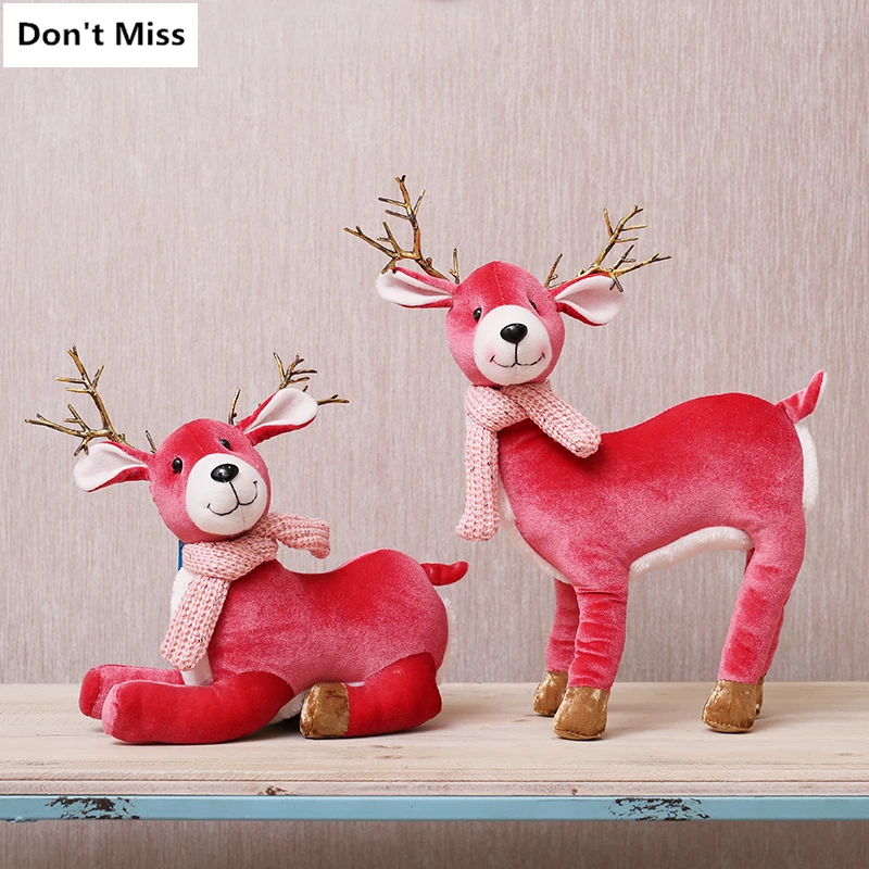 Большой navidad лося куклы Рождественские украшения Navidad фигурка медведь
