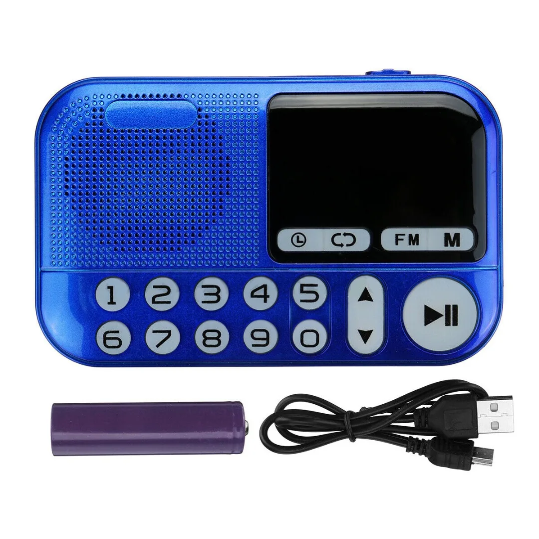 

Mini LCD Digital FM Radio Receiver USB TF Card MP3 Player Speaker Portable Pocket Radio Speaker With Time Display