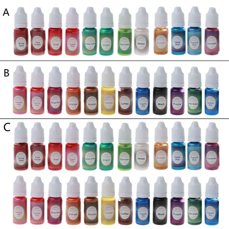 

24Color Pearlescent Resin Pigment Liquid Pearl-luster Resin Colorant Jewelry DIY