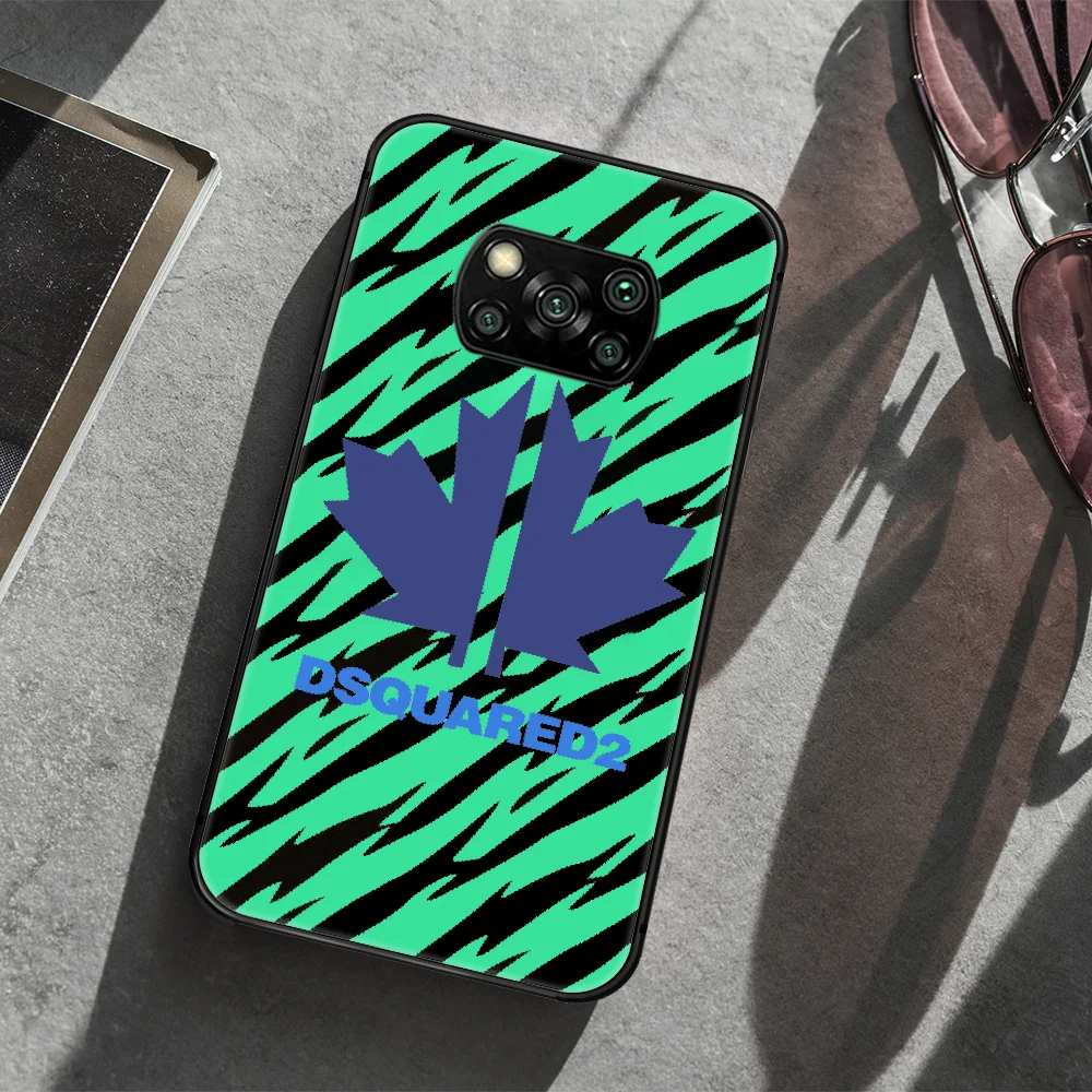 

DSQ2 D2 Fashion Trend brand Phone case Cover Hull For Xiaomi Mi A2 A3 8 9 9T Note 10 Se Lite Pro black Cover Tpu Prime 3D