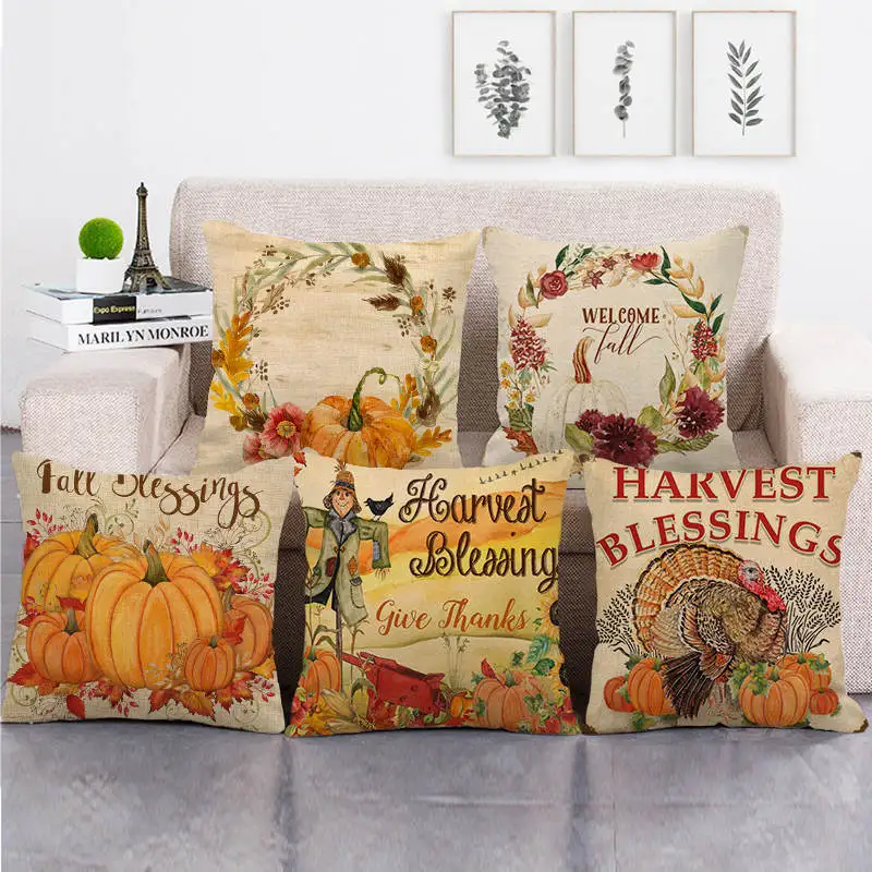 45 см * дизайнерские льняные/Хлопковые наволочки в виде тыквы для осеннего урожая