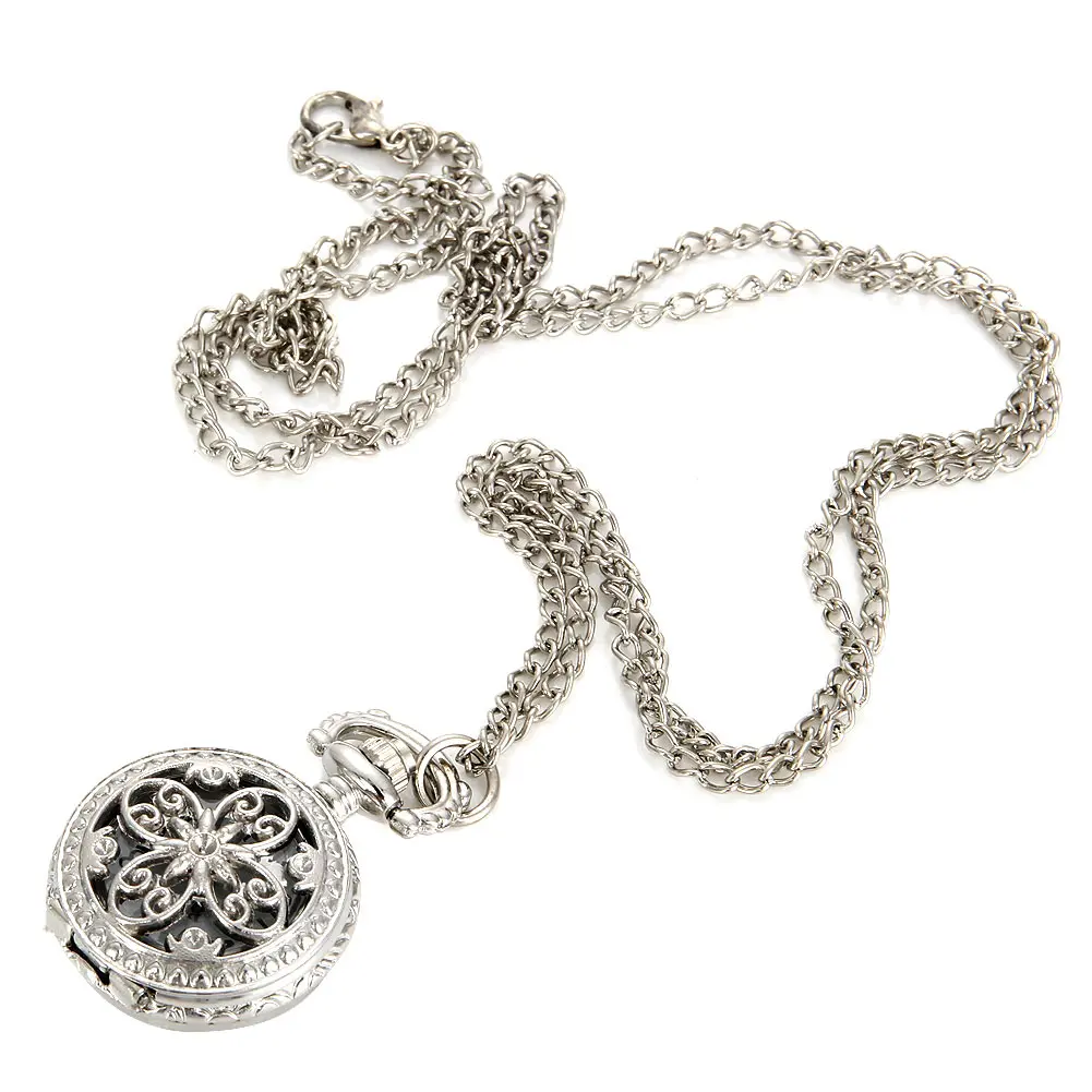 

Fashion Vintage Women Quartz Pocket Watch Alloy Hollow Out Flowers Lady Girl Sweater Chain Necklace Pendant Clock Gifts ENDQ