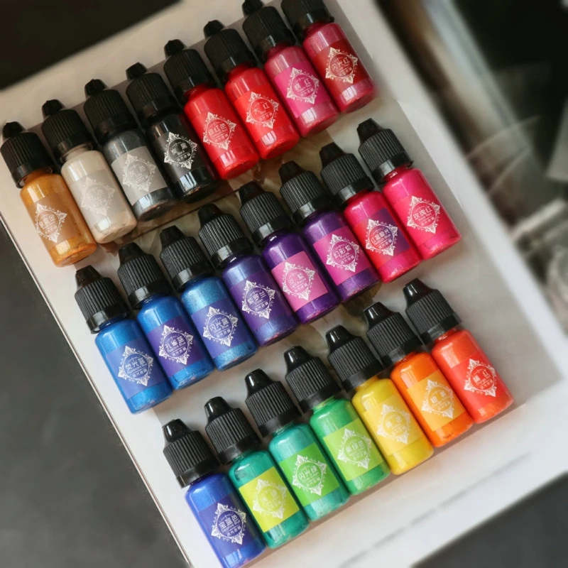 

23 Colors Pearlescent Resin Pigment Kit Liquid Pearl-luster Resin Pigment Colorant Dye Resin Jewelry Making Tools Kit